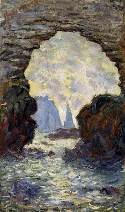The Rock Needle seen through the Porte d'Aumont Claude Monet